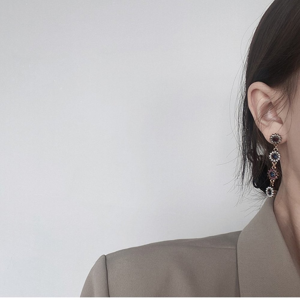 💙Rhinestones Statement Earrings - Picture 6 of 12